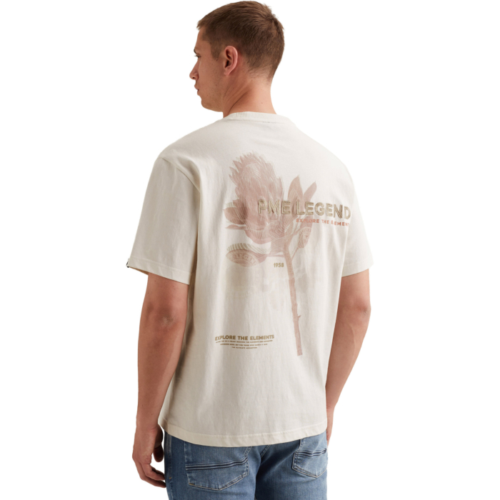 Short sleeve r-neck soft oe digita Egret
