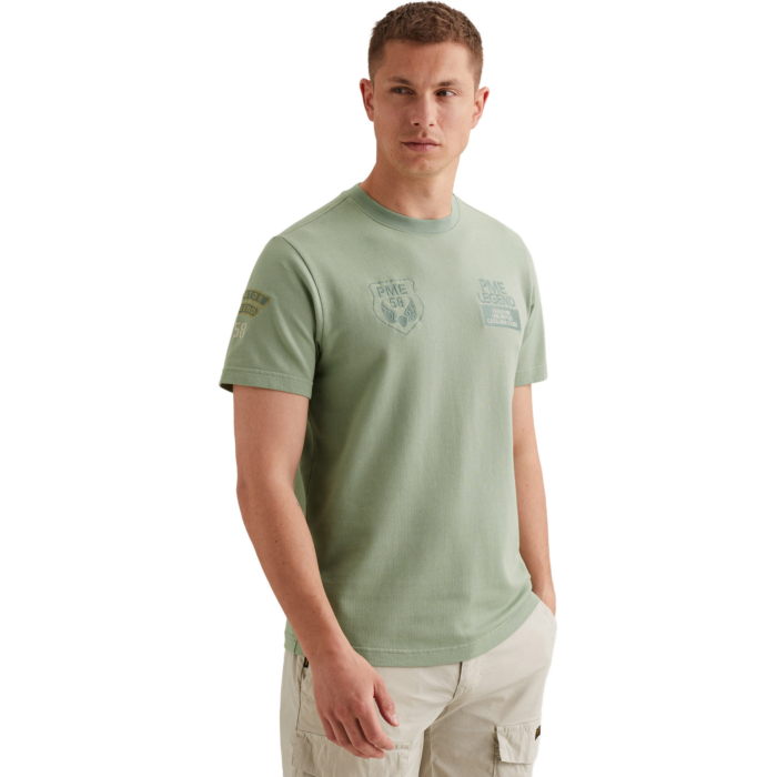 Short sleeve r-neck flat waffle je Iceberg Green