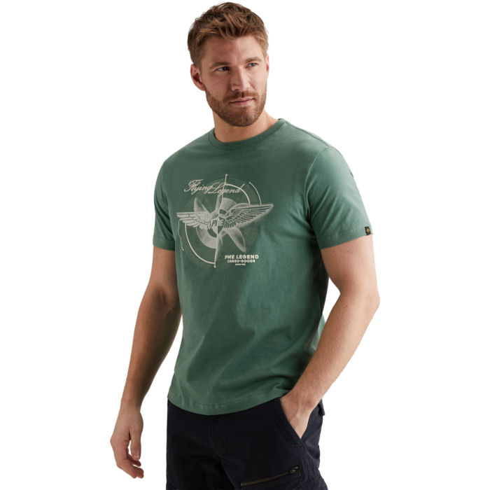 Short sleeve r-neck single jersey Deep Sea