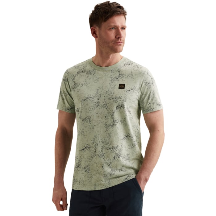 Short sleeve r-neck slub jersey ao Cameo Green