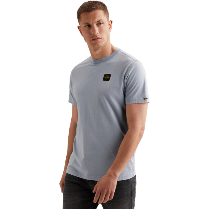 Short sleeve r-neck washed garment Hydrangea