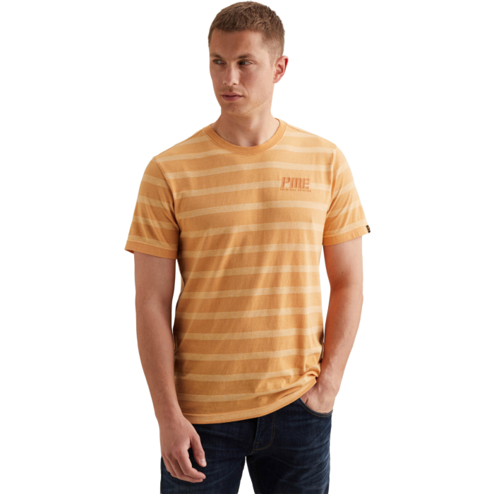 Short sleeve r-neck new stripe Gold Earth
