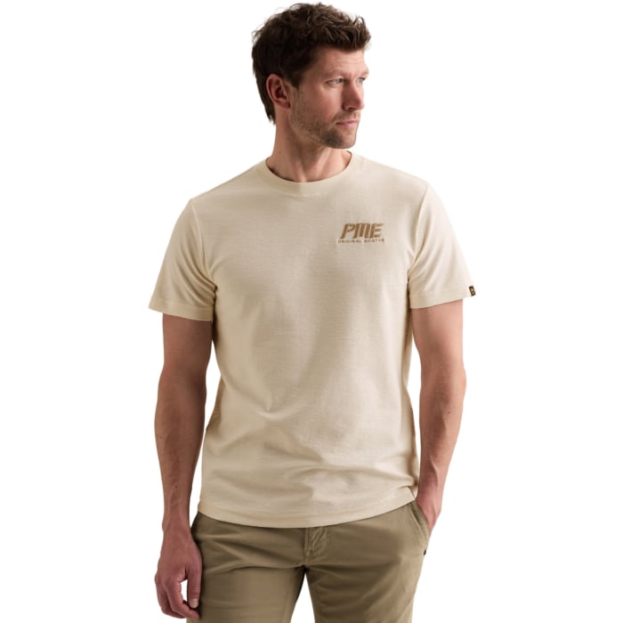 Short sleeve r-neck structure fabr Egret