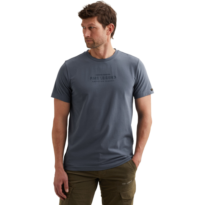 Short sleeve r-neck cotton elastan Vintage Indigo
