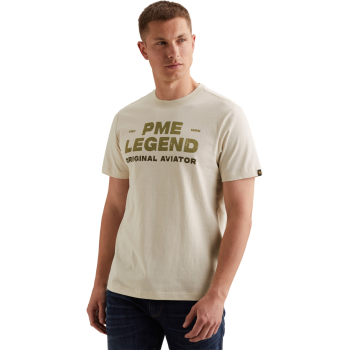 Short sleeve r-neck open end jerse Bone White