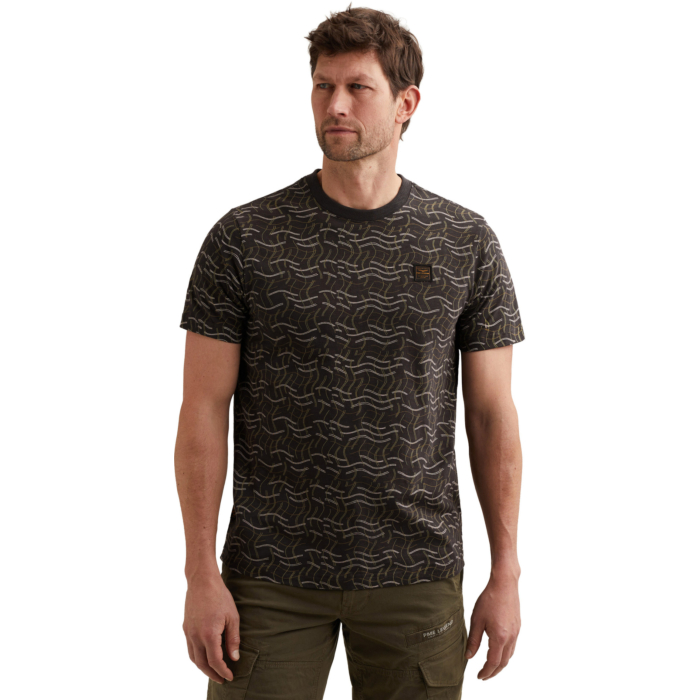Short sleeve r-neck slub jersey ao Obsidian