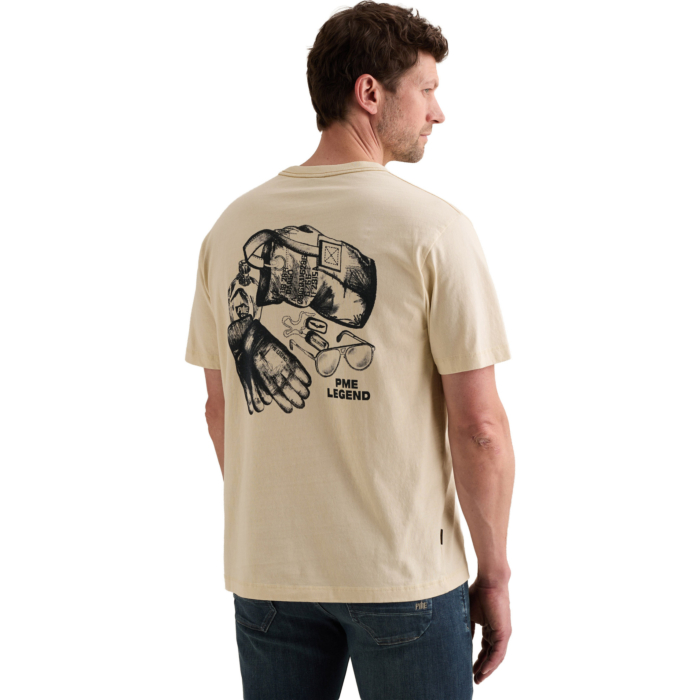 Short sleeve r-neck heavy open end Bone White