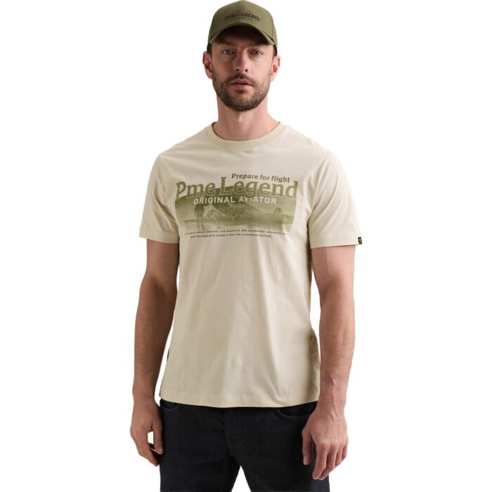 Short sleeve r-neck single jersey Bone White