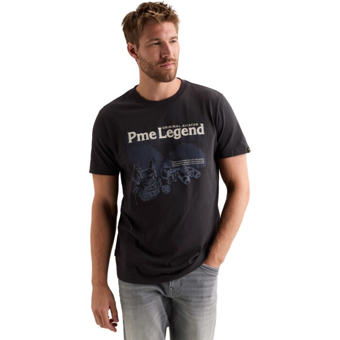 Short sleeve r-neck single jersey Obsidian