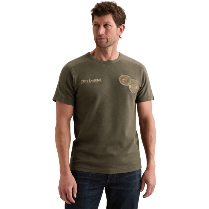 Short sleeve r-neck structured piq Beluga