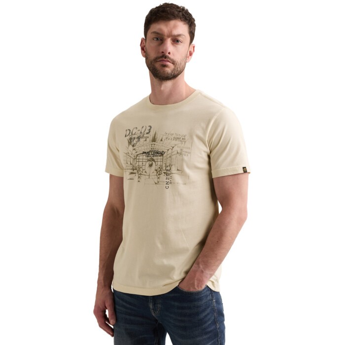 Short sleeve r-neck single jersey Bone White