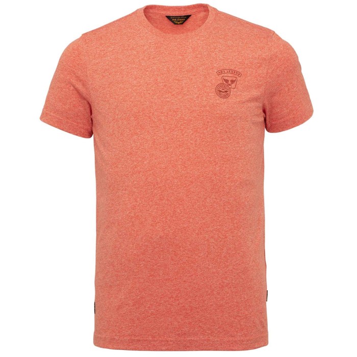 Short sleeve r-neck melange jersey mecca orange