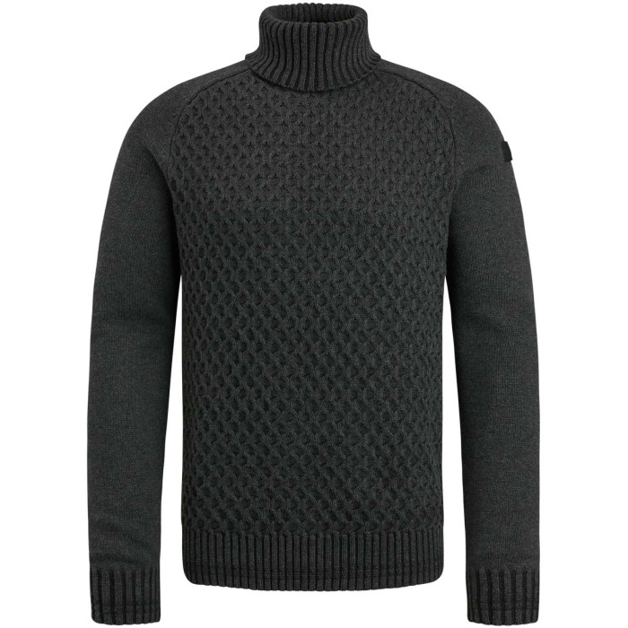 Roll neck cotton antracite melee