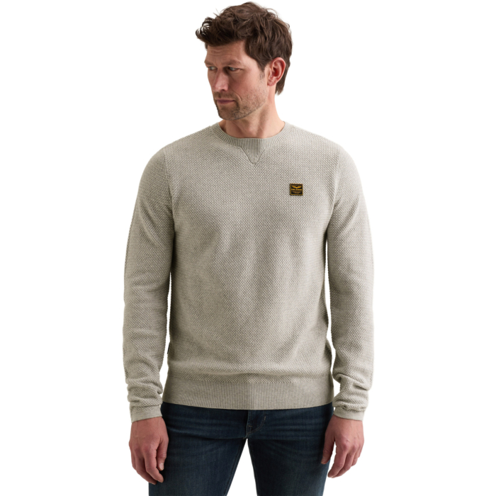 R-neck cotton structure Light Grey Melee