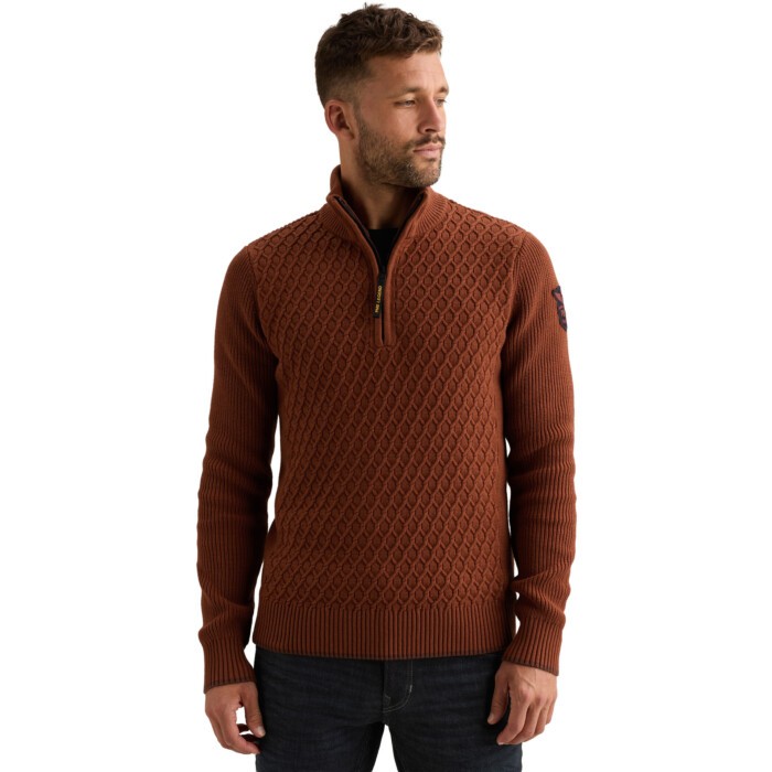 Half zip collar cotton mix yarn Arabian Spice