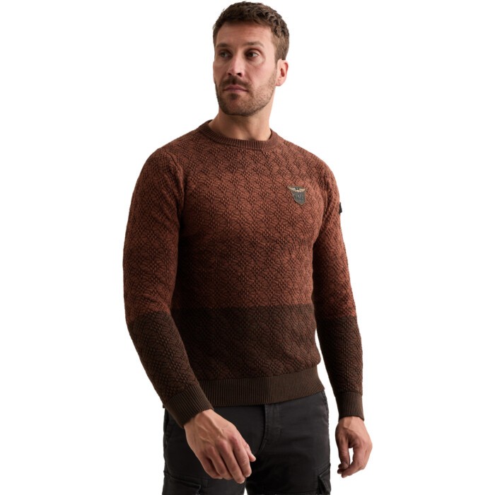 R-neck gradient knit Arabian Spice