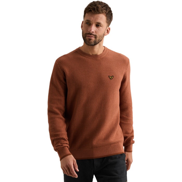 R-neck cotton mouline Redwood