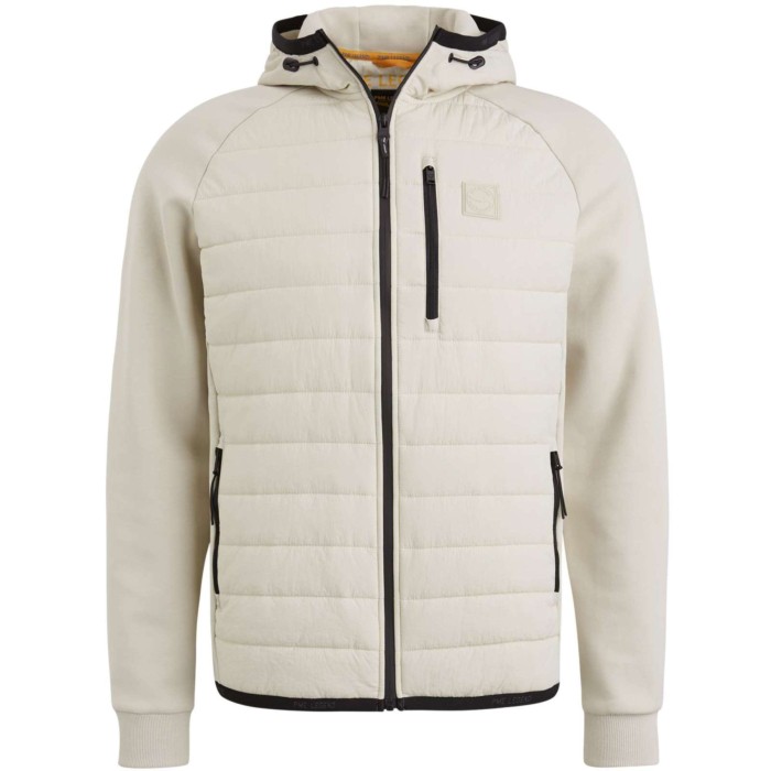 Zip jacket padded nylon mix Bone White