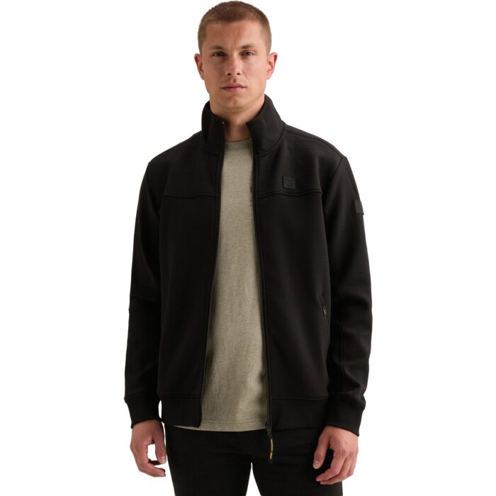 Zip jacket interlock sweat Black
