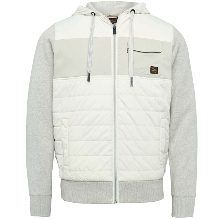 Zip jacket material mix hybrid sty silver lining