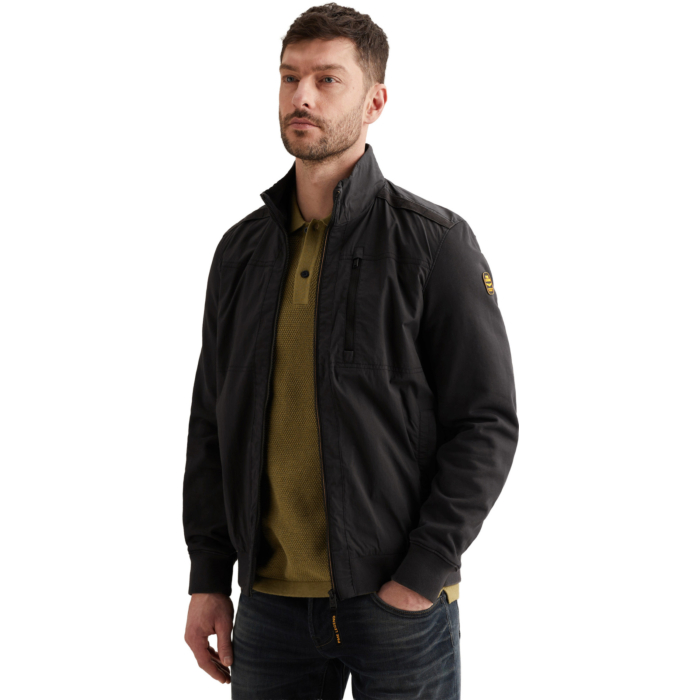 SHORT JACKET cotton terry nylon mi Obsidian
