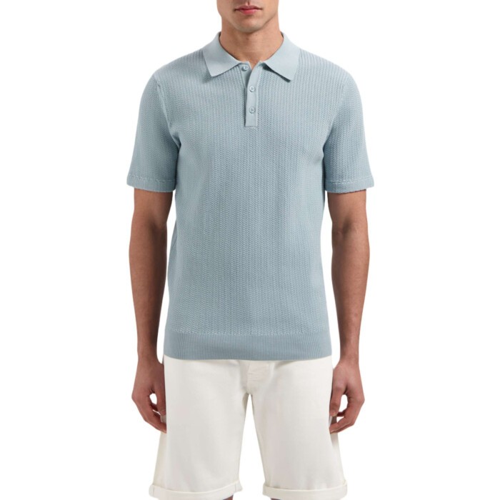 Regular fit Polo SS Knitwear Blue Grey