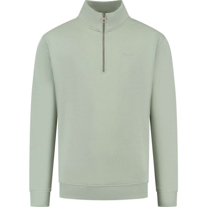 Loose Fit Halfzip LS Sweaters Army Green