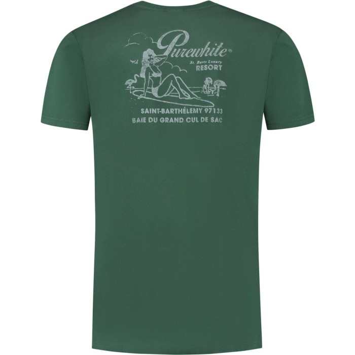 Tshirt with small logo on chest and forest green