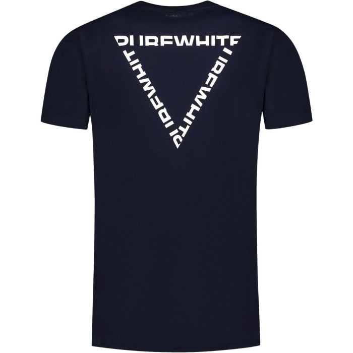 Tshirt with front& back print navy