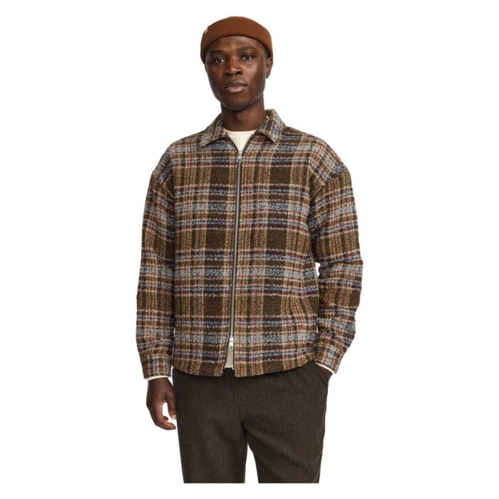 Zipped overshirt brown
