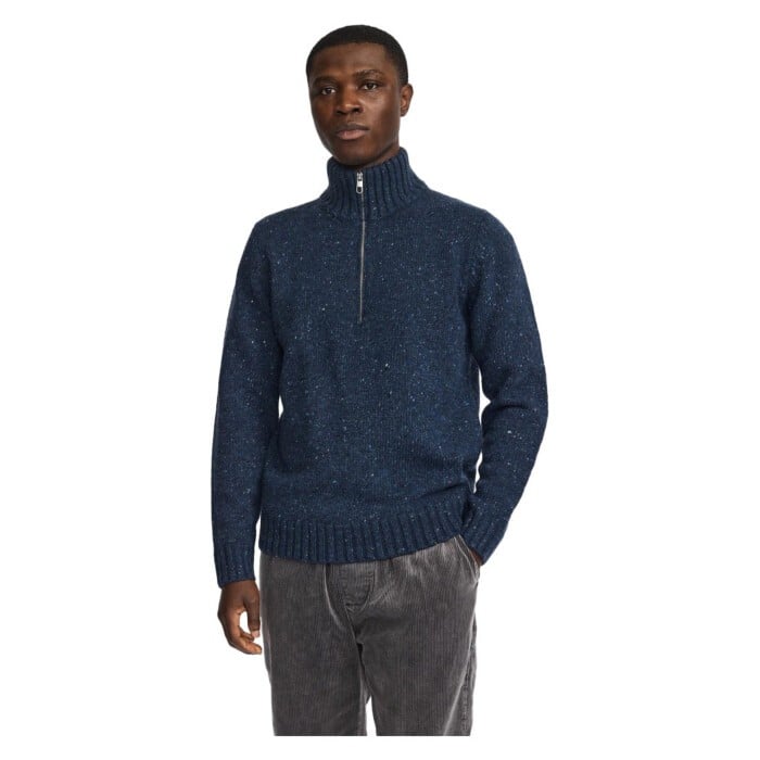 Half-zip knit navy