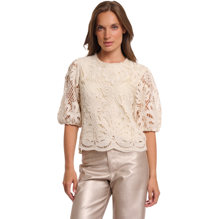 Short balloon sleeve top