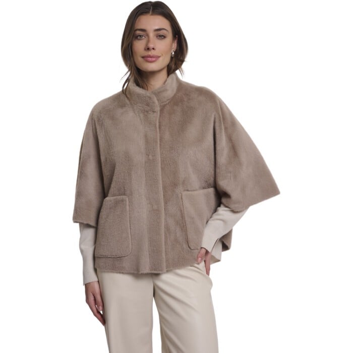 Faux fur cape