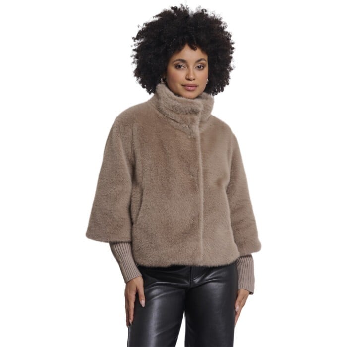 Jacket with rib cuffs