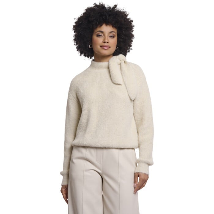 Pullover with bowtie neckline