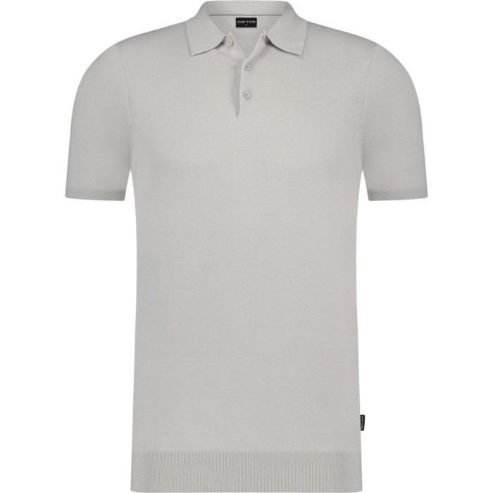 CHRIS fine knit polo kit grey
