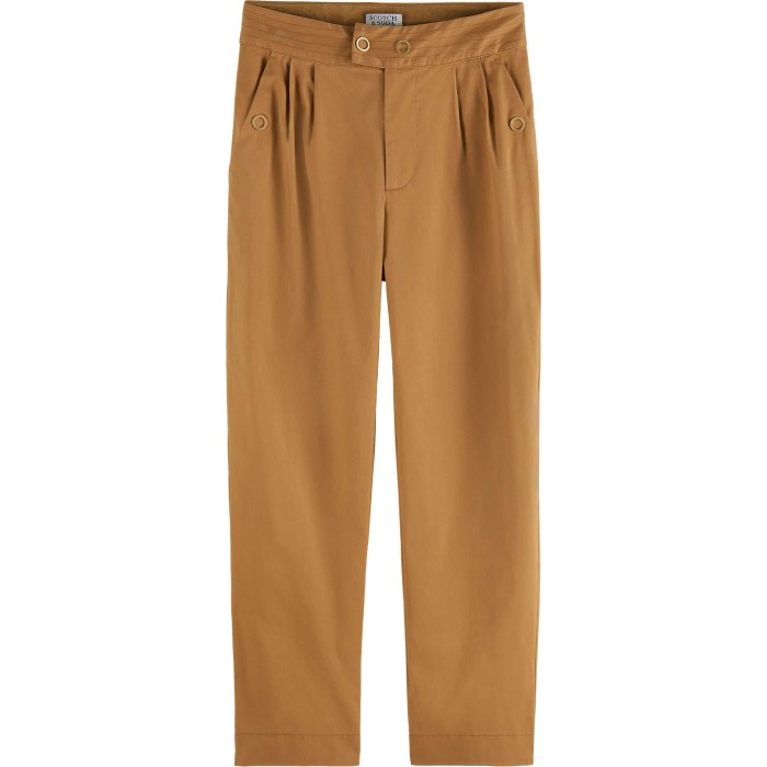 Organic cotton tapered pants with u sand
