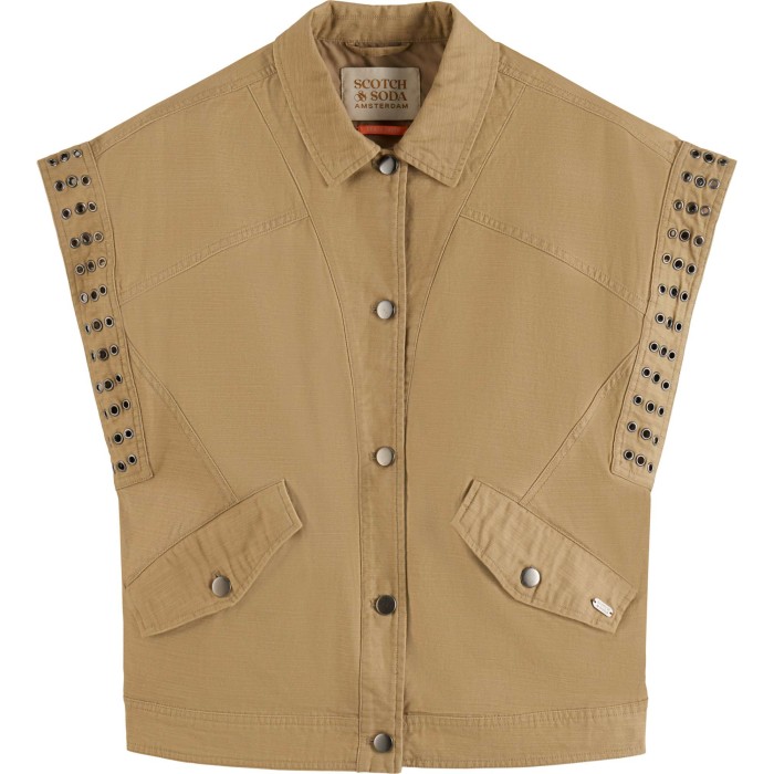 Festival jacket with eyelets light army