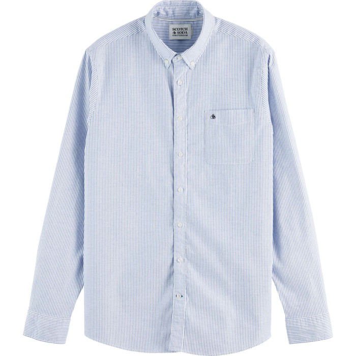Essentials - Organic Oxford regular blue white