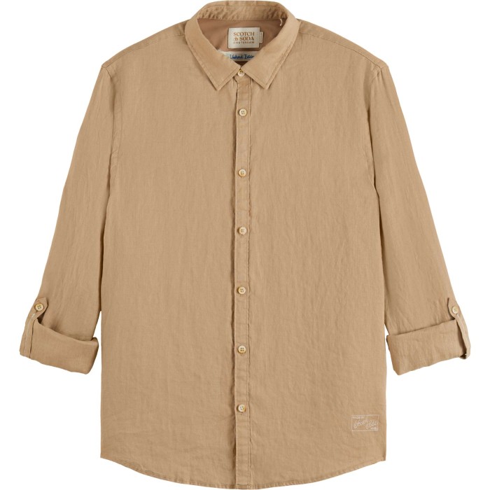 Linen shirt with roll-up seastone