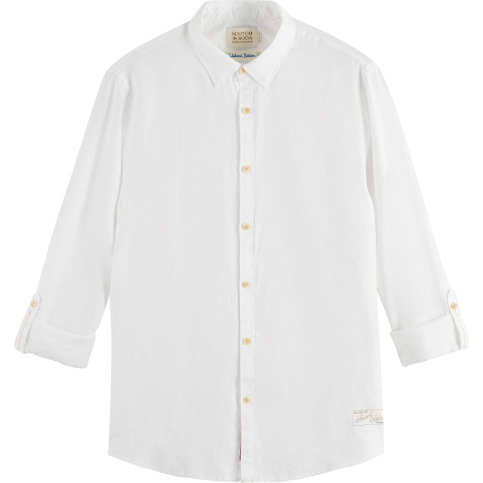 Linen shirt with roll-up white