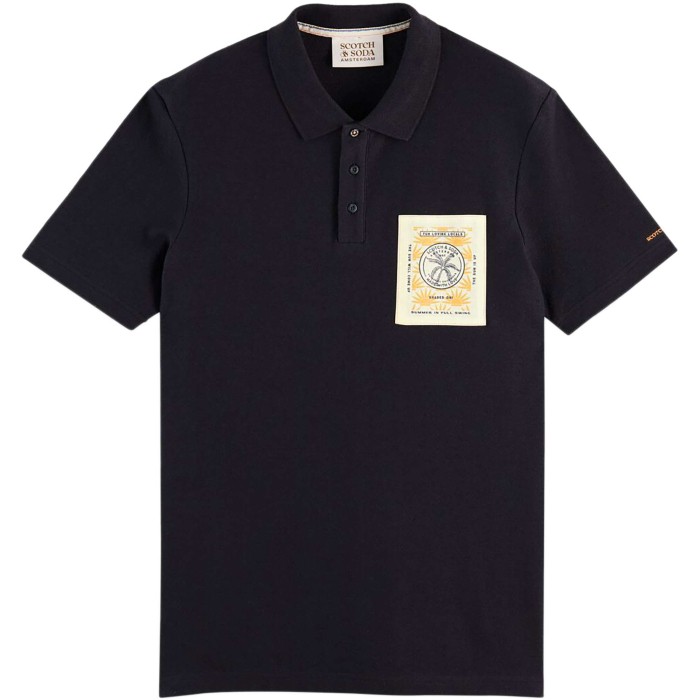 Toweling polo contains organic cott navy