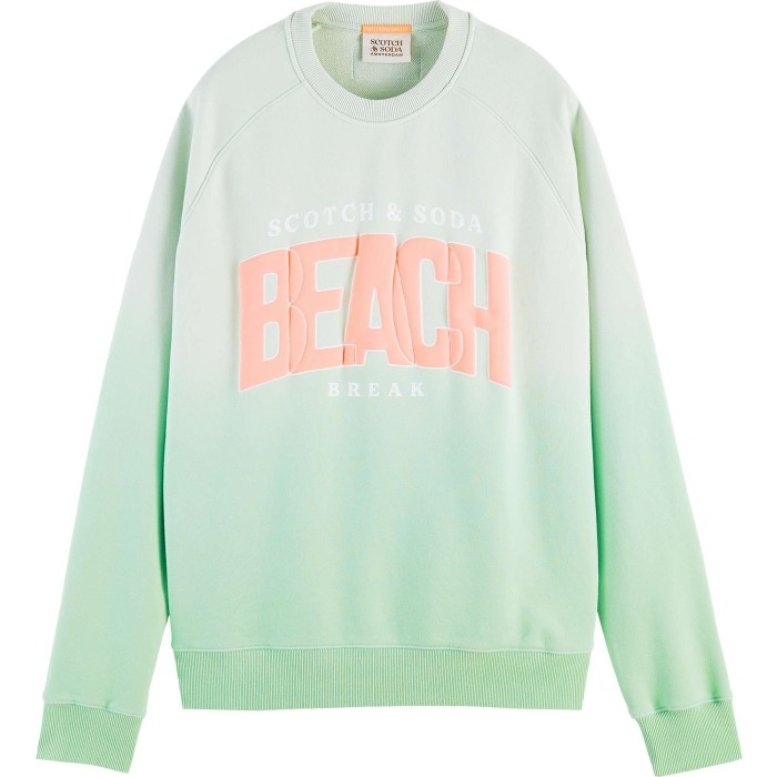 Relaxed graphic washed crewneck fel mint
