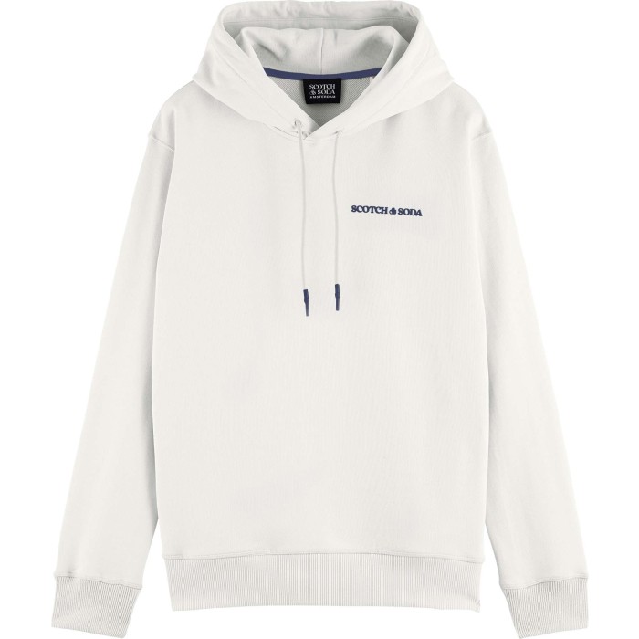Hooded sweatshirt in organic cotton white