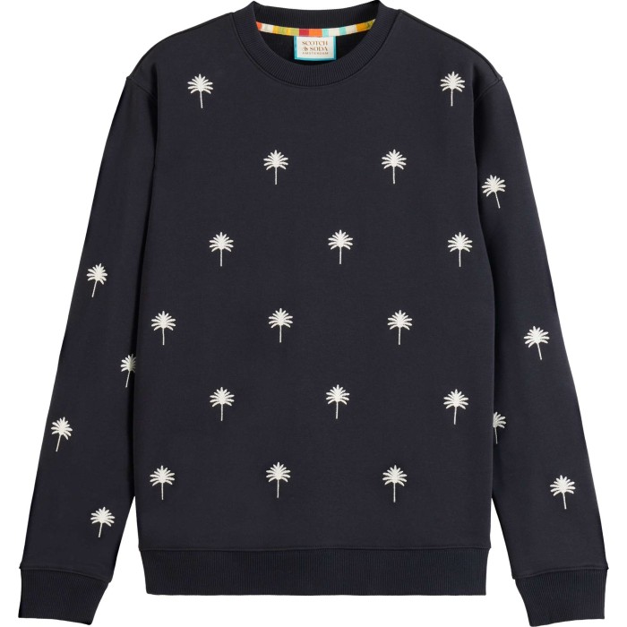 All-Over Embroidery Sweatshirt Black