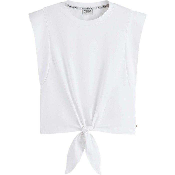 Relaxed-fit knotted t-shirt white