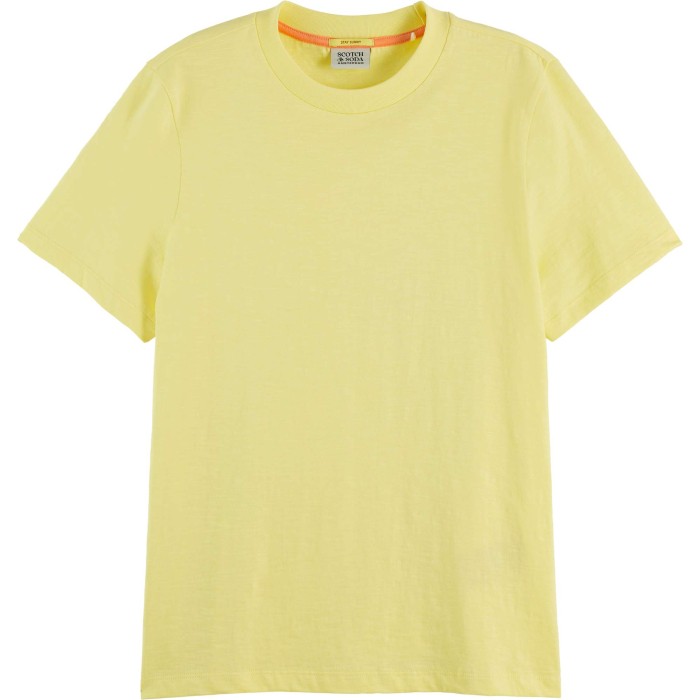 Regular fit t-shirt with splitted  popcorn yellow