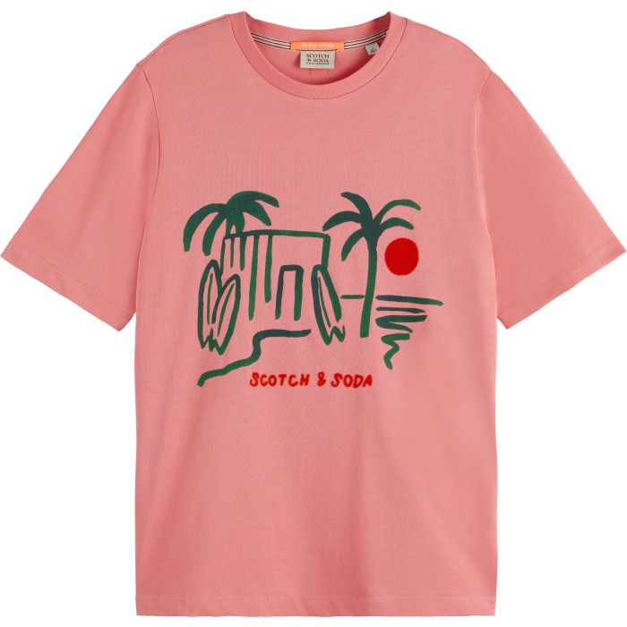 Relaxed fit graphic t-shirt peachy pink
