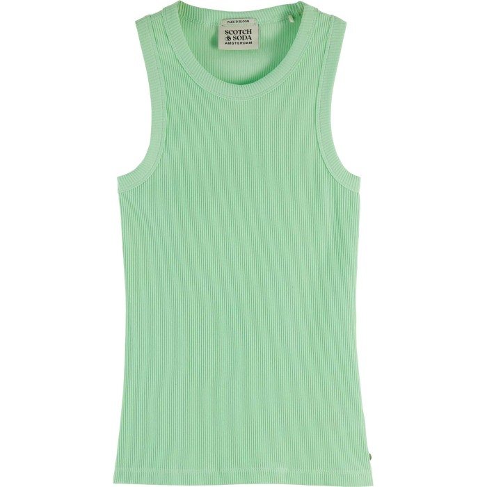 Cotton in conversion racer tank green ash