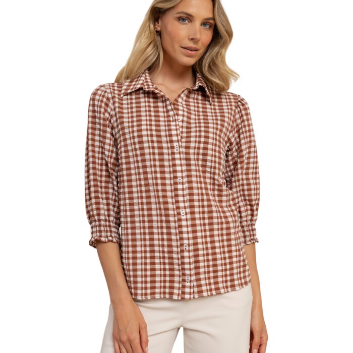 Yentil check blouse
